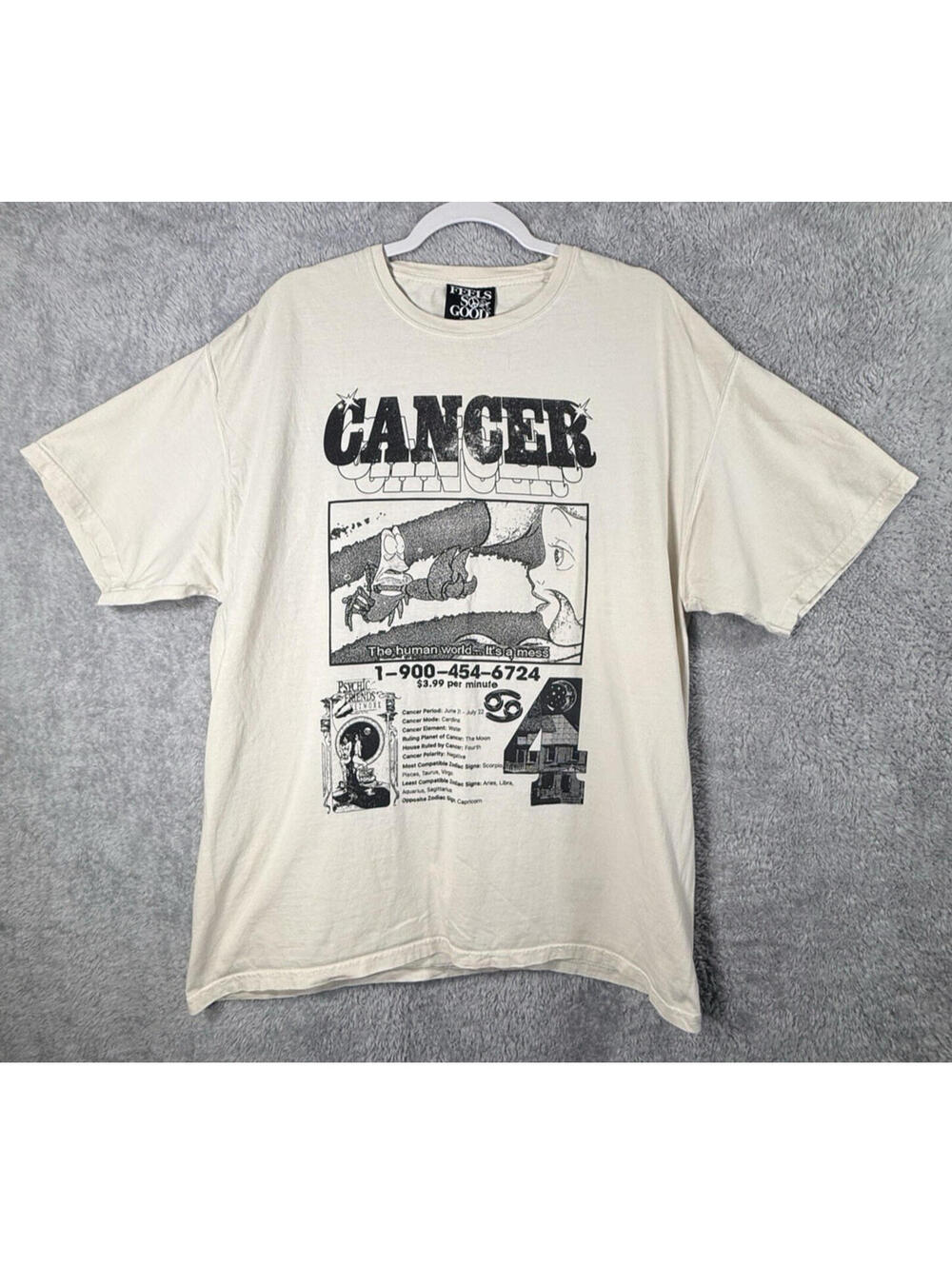 Feels So Good Cancer FSG Cancer Zodiac T-Shirt Graphic Tee Men's Size XL